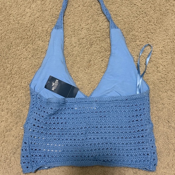Hollister NWT Blue Crochet Halter Top - Picture 2 of 3